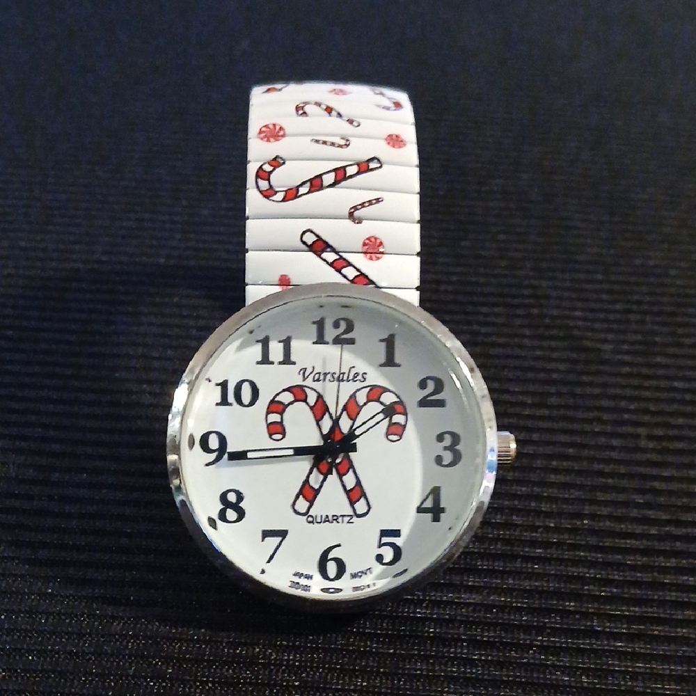 Women's Candy Cane Watch - White and Red